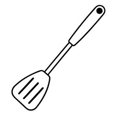 Black Silhouette Spatula Vector Art.