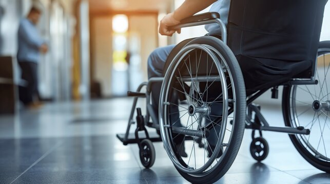 disabled person in wheelchair - Powered by Adobe