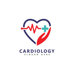 Medical Cardiology Heartbeat Logo Design