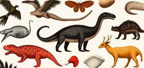 A collage of detailed animal engravings from 18th and 19th-century encyclopedias