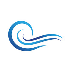 Water wave icon vector template logo