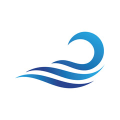 Obraz premium Water wave icon vector template logo