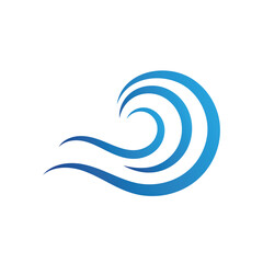 Water wave icon vector template logo