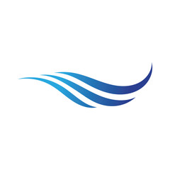 Water wave icon vector template logo