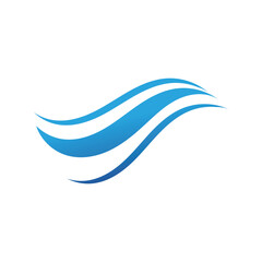 Water wave icon vector template logo
