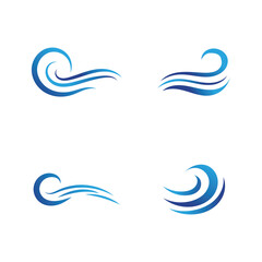 Naklejka premium Water wave icon vector template logo
