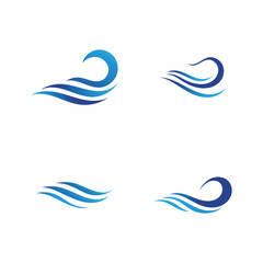 Water wave icon vector template logo