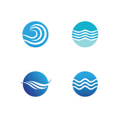 Water wave icon vector template logo