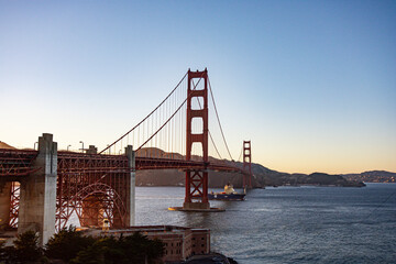 View of golden gate bridge in california, san francisco, united states.