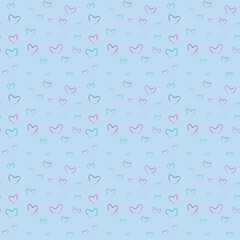 Hand-drawn hearts in vibrant colors, capturing a natural and spontaneous feel, perfectly embodying the season of love