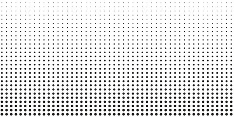 Halftone gradient. Dotted gradient, smooth dots spraying and halftones dot background seamless horizontal geometric pattern vector template set.  dots eps 10