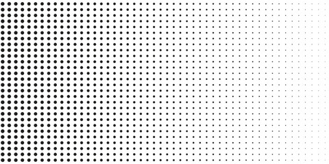 Halftone gradient. Dotted gradient, smooth dots spraying and halftones dot background seamless horizontal geometric pattern vector template set.  dots eps 10
