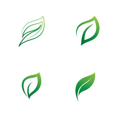 Logos of green Tree leaf ecology