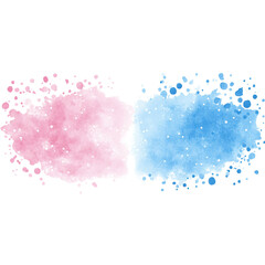 Obraz premium A bold, colorful ink splash with soft watercolor gradients, creating a striking abstract paint blob isolated on a clean white background
