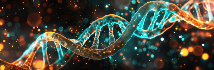 DNA Genome Poster with Copy Space for Scientific Display Featuring a Modern Genetic Blueprint Design