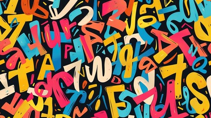 Obraz premium Bold typography pattern wallpaper