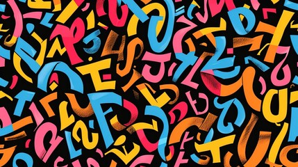 Bold typography pattern wallpaper