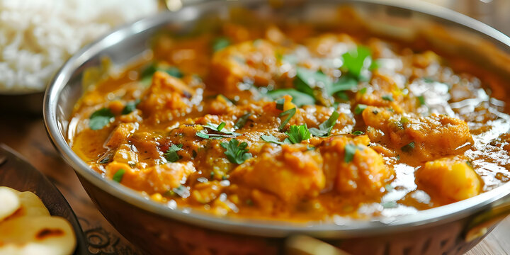 Authentic Indian Chicken Curry Photo with Aromatic Spices and Fresh Herbs