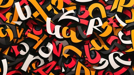 Obraz premium Bold typography pattern wallpaper