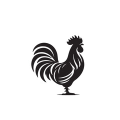 Rooster vector logo, icon design. Rooster silhouette. Rooster illustration.