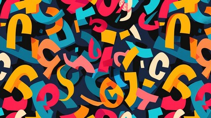 Bold typography pattern wallpaper