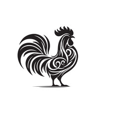 Rooster vector logo, icon design. Rooster silhouette. Rooster illustration.