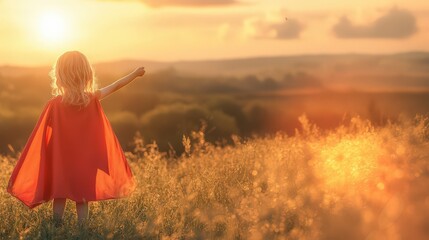 Young Superhero in Nature: A New Day of Possibilities