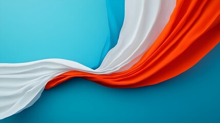 Fototapeta premium Vibrant Flowing Ribbons in Dutch Flag Colors Create Sense of Motion and Unity