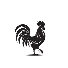 Rooster silhouette. Rooster logo, vector design isolated on white background.