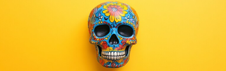 Fototapeta premium Painted Skull for Mexican Day of the Dead Celebration