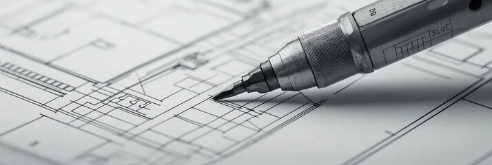 engineer in a construction outfit, confidently overlooking an industrial site. The background features a sprawling factory with sharp metallic details and towering structures