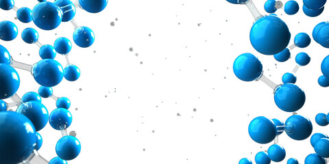 H2 Hydrogen Molecule. Transparent 3D illustration.