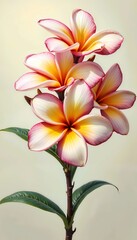 Naklejka premium Plumeria (Plumeria rubra) in full bloom