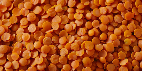 Fototapeta premium Red Split Lentils Texture Background Photo