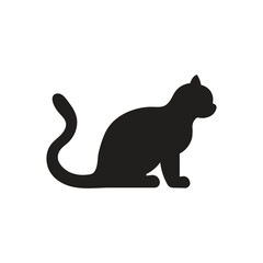 Cat icon logo silhouette design template illustration