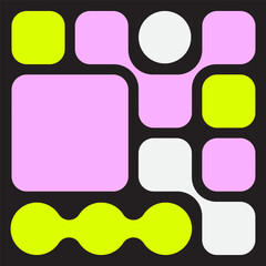 Y2K Trendy Geometry Futuristic shapes. Naive Design elements, Simple bento design. Label pack. Brutalism style. Web frame set, blocks, grid concept. layout. Ui template. Web comics grids, connection