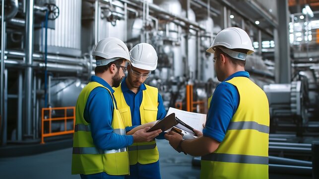 Engineers Checking Industrial Facility. OSHA Inspection