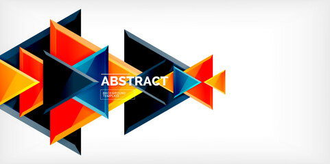 Abstract background - glossy triangles. Vector Illustration For Wallpaper, Banner, Background, Card, Book Illustration, landing page