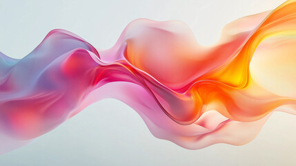Obraz premium Elegant Abstract Colorful Shape Floating on a Light Blue Background, Featuring Smooth Curves, Gradient Color, and Soft Edges with Fluid Lines and Light Reflections for a Modern, Vibrant Design