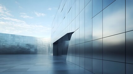 Obraz premium Modern Architectural Facade with Tiled Walls