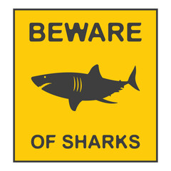 SHARK ZONE No swimming  flat symbol