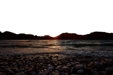 a sunset on the sea beach