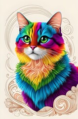 Cute Colorful Kitty Cat
