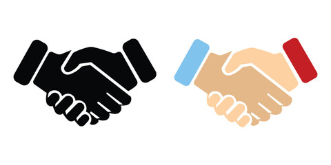 Handshake icons set vector Partnership Professional Silhouette