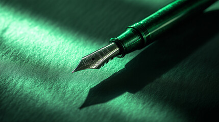 Naklejka premium luxury fountain pen in the dark
