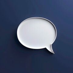 a blank speech bubble against a dark blue background