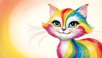 Cute Colorful Kitty Cat