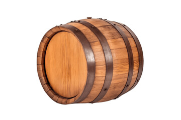 Timeless Craftsmanship Transparent Background Oak Barrel, Generative Ai