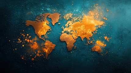 A global map with highlighted areas of climate vulnerability