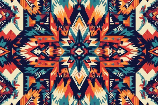 Aztec geometric pattern for fabric and wallpaper design.